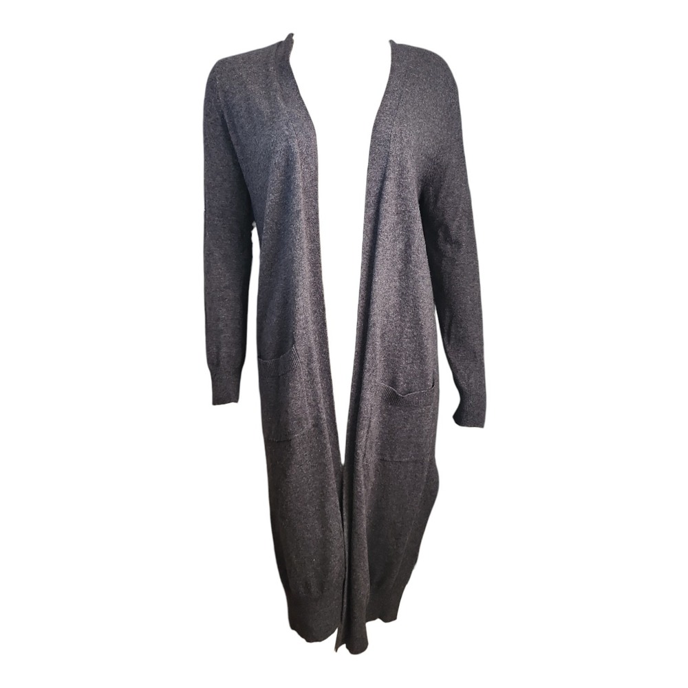 Matty M Cardigan Duster Sweater Womens Size M Medium Gray‎ Open Front Cozy